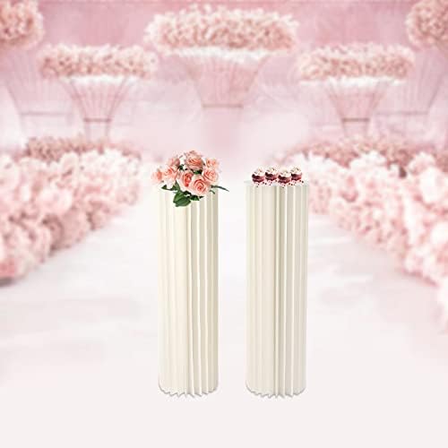 2PCS 394in Tall Flower Stand Round Cylinder Wedding Centerpieces Foldable Display Stands