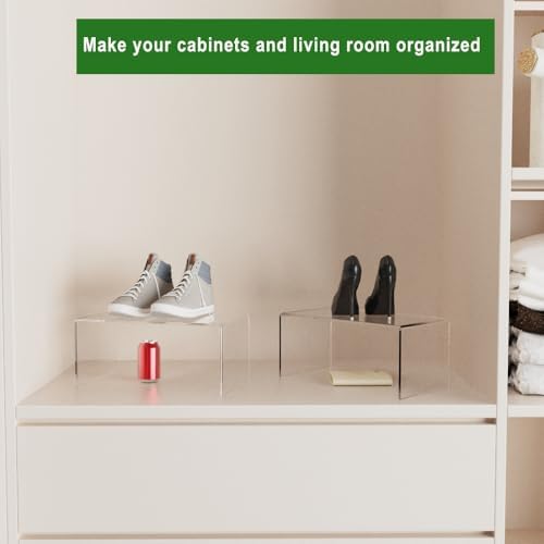 Clear Acrylic Risers Display Stands 4 Pack 13 Inch