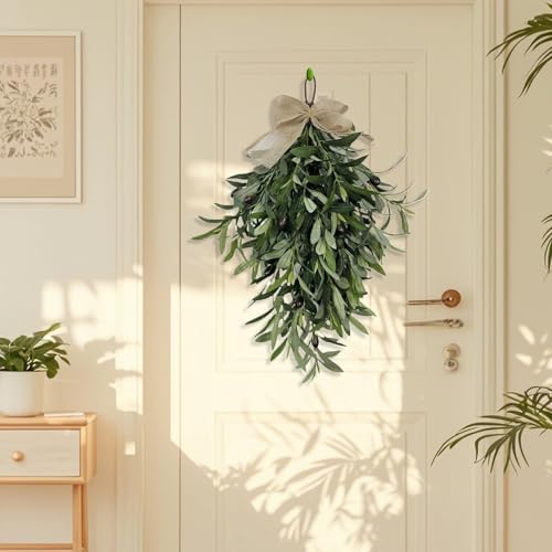 60cm Artificial Olive Teardrop Wreath Decor