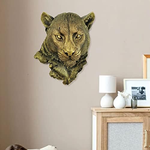 Leopard Head Wall Sculpture Durable Resin Animal Decor