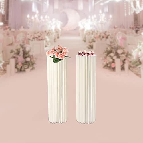 2PCS 394in Tall Flower Stand Round Cylinder Wedding Centerpieces Foldable Display Stands