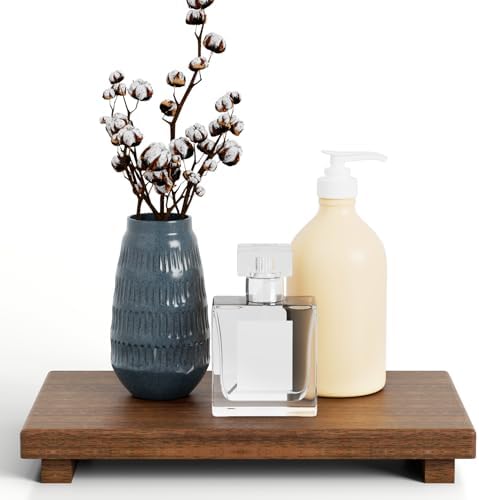 Kulusion Walnut Wooden Pedestal Stand for Kitchen Bathroom Decor