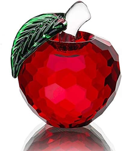 KoTTIYA Crystal Apple Figurine Red Glass Sculpture