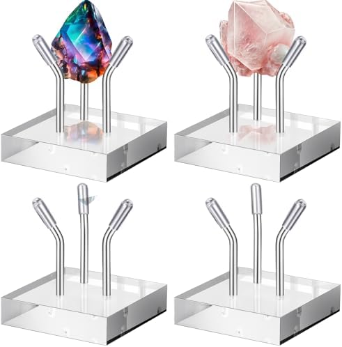 Weysat 4 Pack Clear Acrylic Display Stands with 3 Pegs