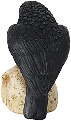 EraSpooky Gothic Crow on Skull Halloween Statue
