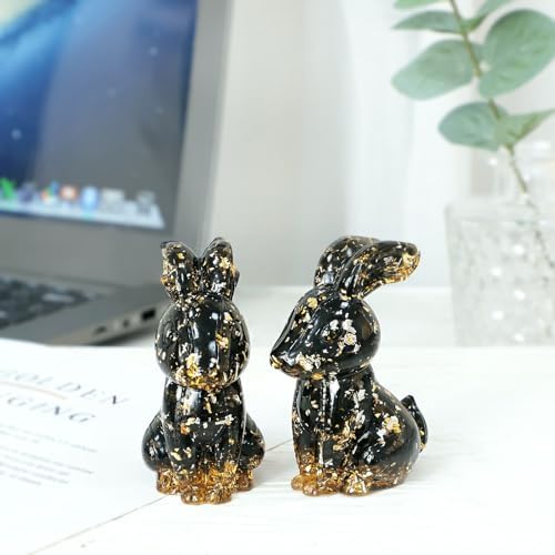 Resin Crystal Bunny Figurine Decor Collectible Statue