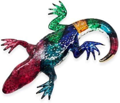 WitnyStore Tiny 5 Inch Rainbow Gold Dotted Crocodile Figurine