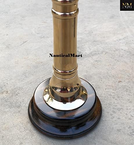 12 Inch Brass Nautical Ships Engine Telegraph with Wooden Base