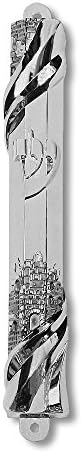 My Daily Styles Mezuzah Case - 6 Inch Metal Silver Tone