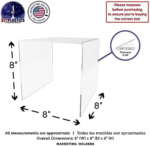 Marketing Holders Acrylic Display Riser Stand 8 Inch Wide 2 Pack