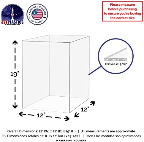 Clear Acrylic Display Riser Box 12x12x19 No Lid