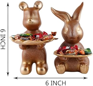 SILKBYTE Golden Rabbit Decorative Showpiece Pair