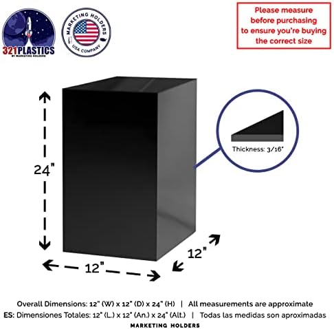 Glossy Black Acrylic 24 Inch Display Stand
