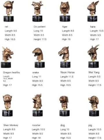 Chinese Zodiac Animal Head Sculptures with Bronze Finish and Marble Base 1