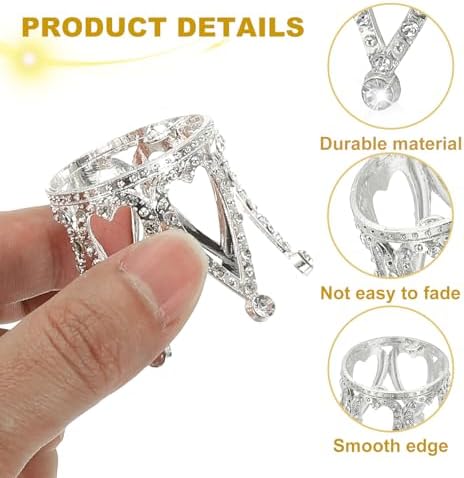 Uxcell 2pcs Metal Crystal Ball Display Stand Silver