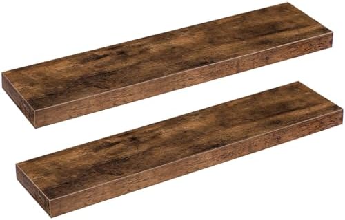 HOOBRO Floating Shelves for Wall Set of 2 315 Inch Rustic Brown