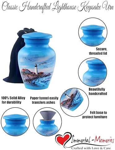 Lighthouse Keepsake Urn for Ashes and Memories