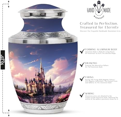 The Castle By The Blooming River - 10 Inch Adult Urn For Ashes