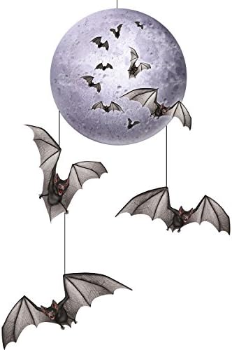 Beistle Halloween Moon and Bats Mobiles 12-Pack