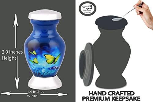 Butterfly Theme Cremation Urns Set of 4 Blue