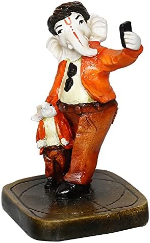 Handcrafted Polyresin Lord Ganesha Selfie Statue Decor