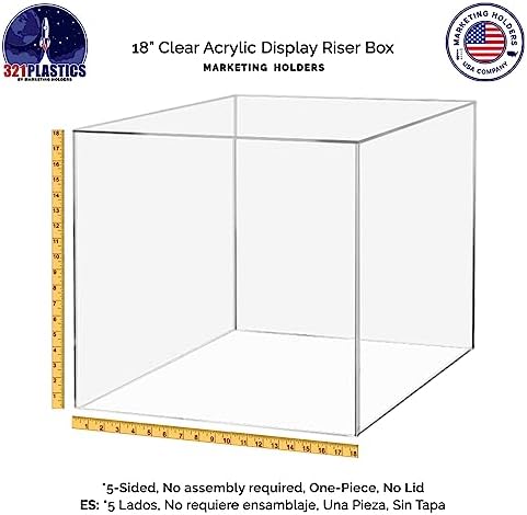 Acrylic Display Riser 18 Inch Tall Square Showcase Tower