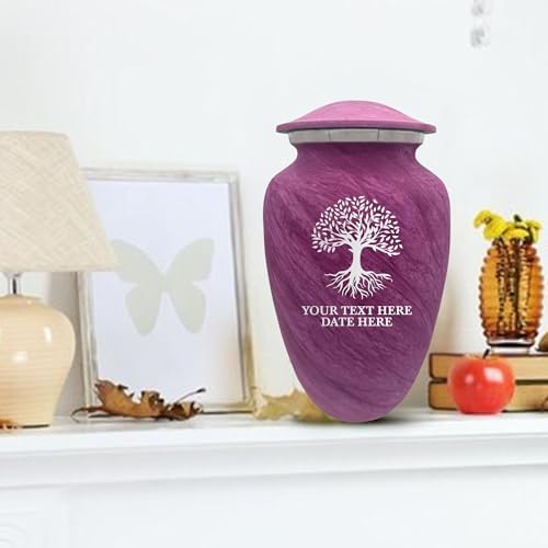 Custom Large Cremation Urn for Ashes - Personalized Tree of Life Design