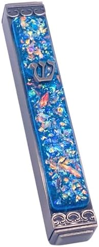 Sparkling Art Glass Mezuzah - Weatherproof and Easy Mount