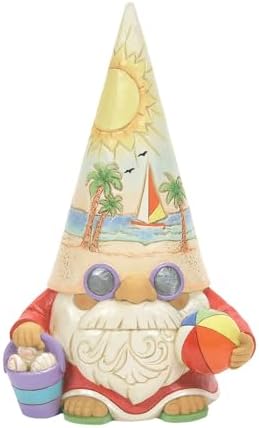 Enesco Heartwood Creek Coastal Gnome Figurine with Sunset and Beachball