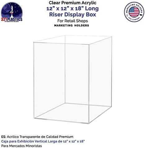 12x12x18 Clear Acrylic Display Box with Open Side