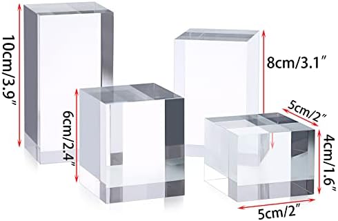Hipiwe 4PCS Clear Acrylic Display Risers Stand
