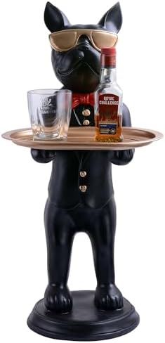 SIVANI Cool Dog Sculpture with Plate for Home Decor