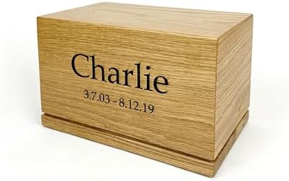 Pet Urn for Dogs and Cats Custom Laser Engraved Hardwood