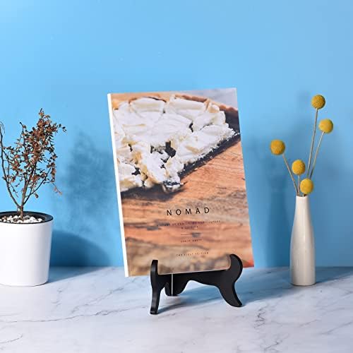 Uxcell 5 Inch Easel Plate Holder Wooden Folding Display Stand Black
