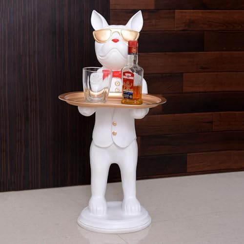 Cool Dog Sculpture with Plate for Home Dcor