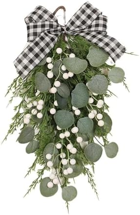 BestAlice 197 Inch Eucalyptus Swag with Bow Wall Hanging Decor