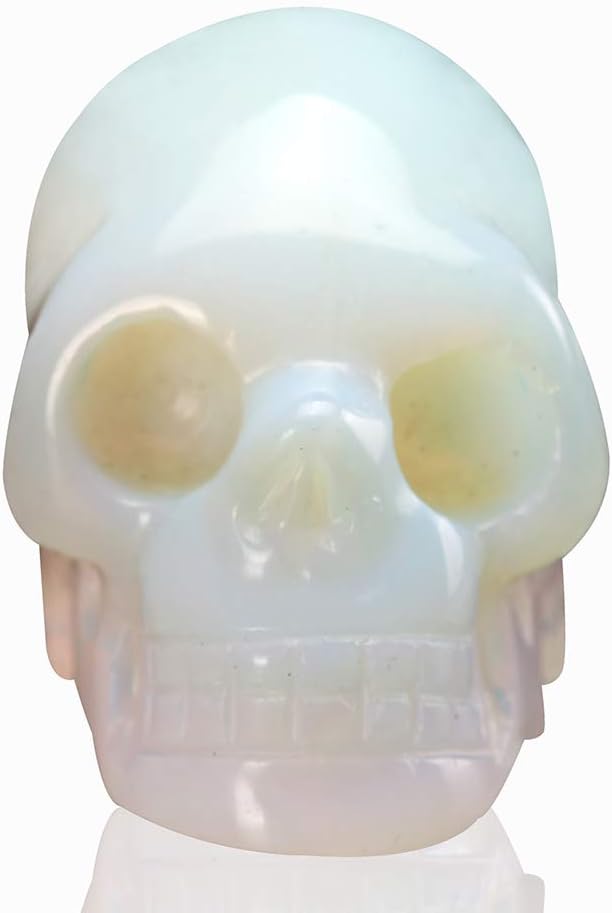 20 Inch Natural Carved Skull Crystal Reiki Healing Statue Collectible Figurine
