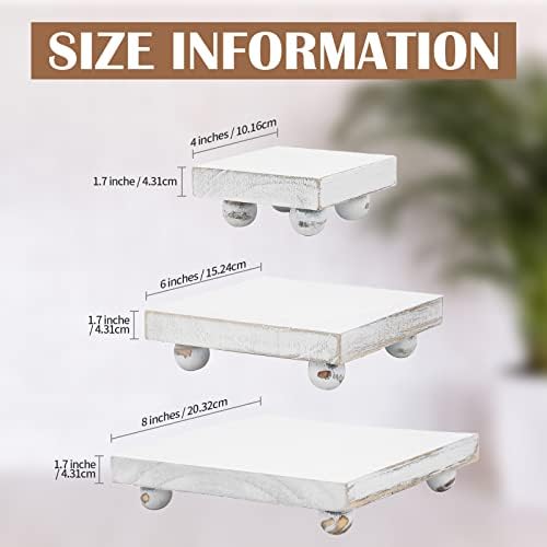 Chunful Set of 3 White Rustic Wooden Risers