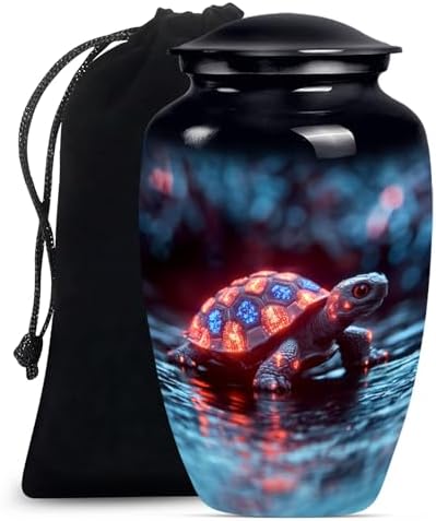 Elegant Blue Turtle Cremation Urn 10 Inch Set of 1