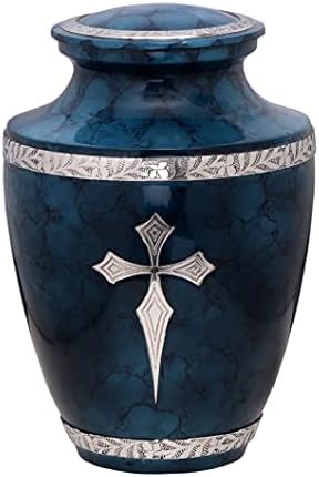 BOLD DIVINE Elite Cross Blue Cloud Cremation Urn