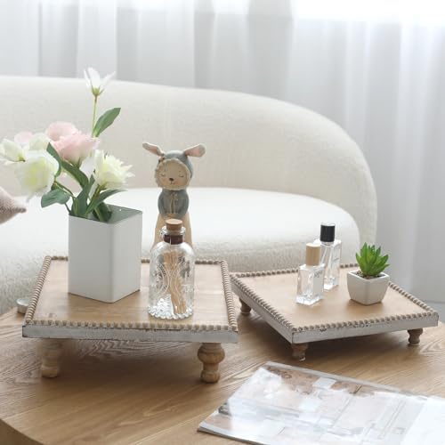 SwallowLiving Rustic Square Wood Tray Riser