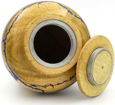 S J HANDICRAFTS Large Wooden Urn for Cremation Ashes