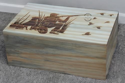 Hunting Dog Cremation Urn for Human Ashes Large - Handmade Wood