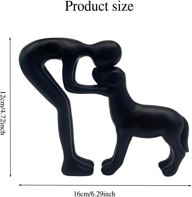 Human and Dog Statue Home Decor Ornament