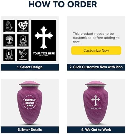 Custom Large Cremation Urn with Funny Design - 200 Cubic Inch Pink