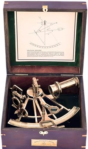 Antique German Brass Sextant Nautical Decor