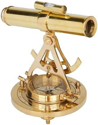 Deco 79 Metal Telescope with Compass Base