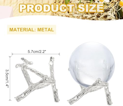 Uxcell Metal Crystal Ball Display Stand 22 White