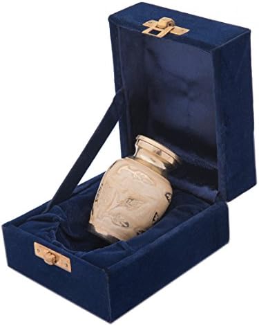 Casket Depot Eternity Cream Gold Brass Urn with Engraved Gold Leaf Sprigs
