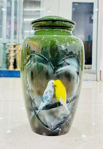 Love Bird in Water Heart Urns for Humans and Pets